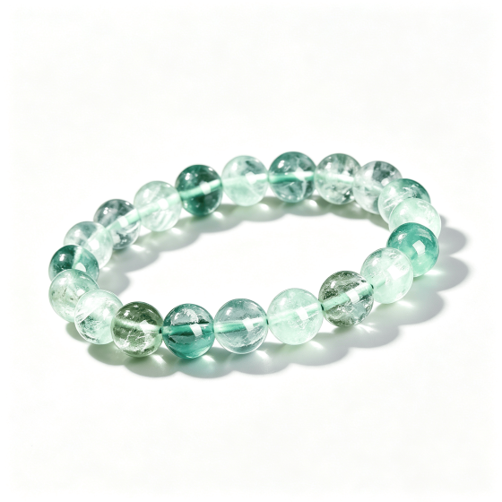 Green Fluorite Bracelet | Natural Handmade Wealth & Career Gemstone | Koreli